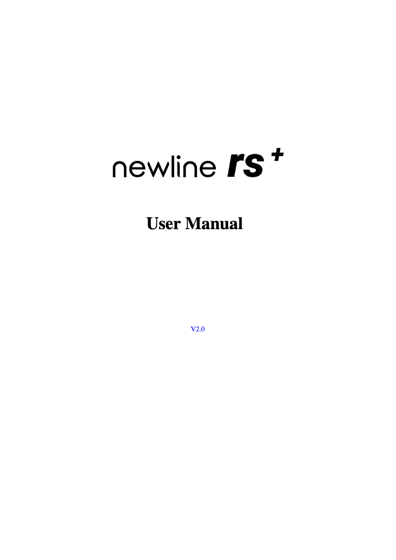 Page n°1 - Manuel utilisateur Newline TT-6519RS