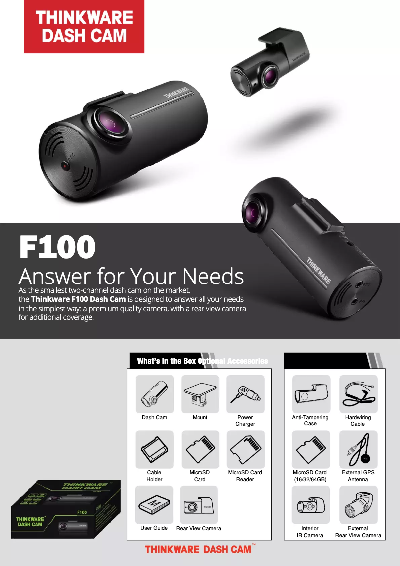Page n°1 - Fiche technique Thinkware F100