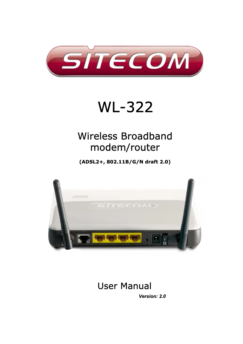 Page n°1 - Manuel utilisateur Sitecom WL-322