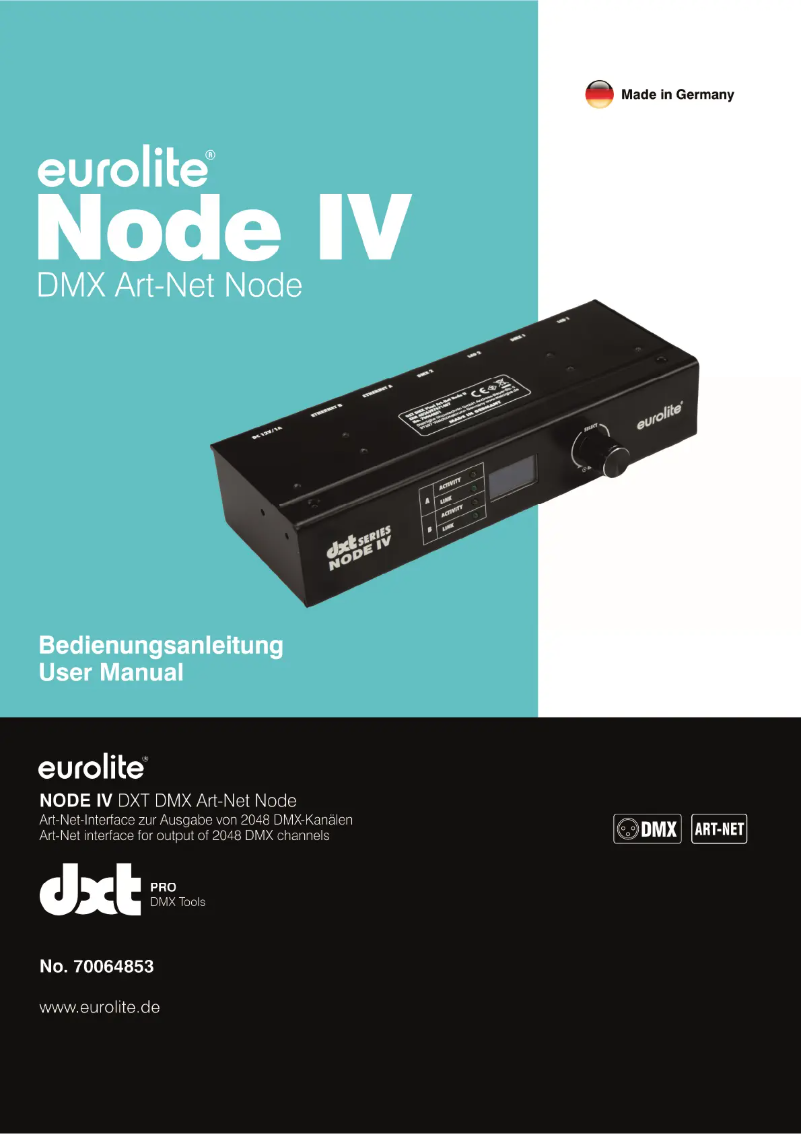 Image de la première page du manuel de l'appareil DXT Node IV