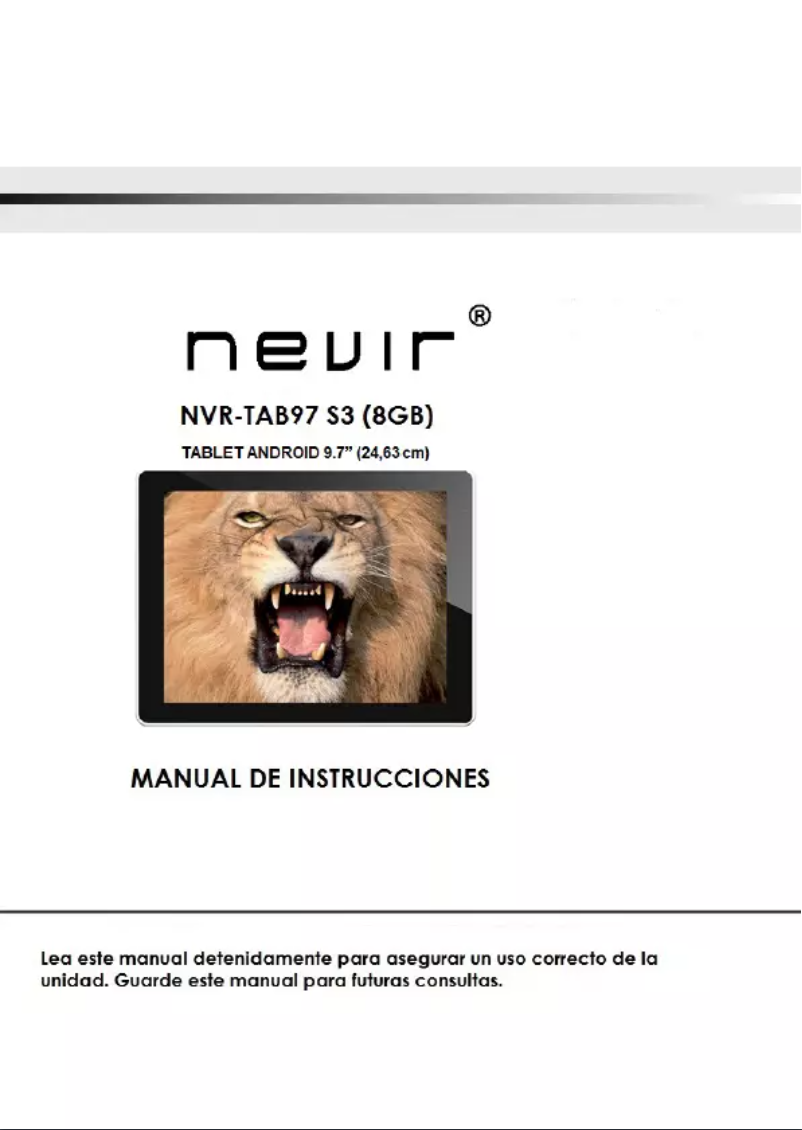 Image de la première page du manuel de l'appareil NVR-TAB97 S3