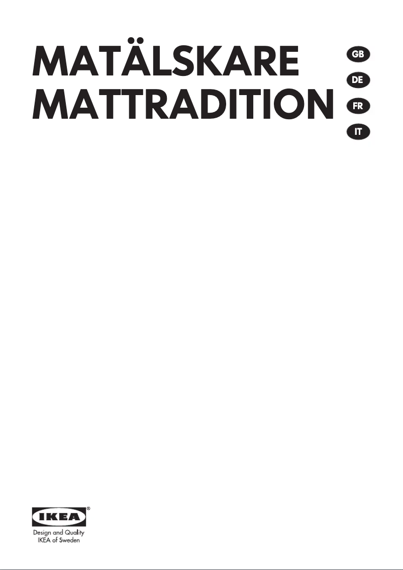 Image de la première page du manuel de l'appareil MATTRADITION 903.702.09