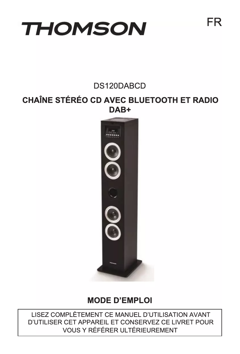 Page n°1 - Manuel utilisateur Thomson DS120CD