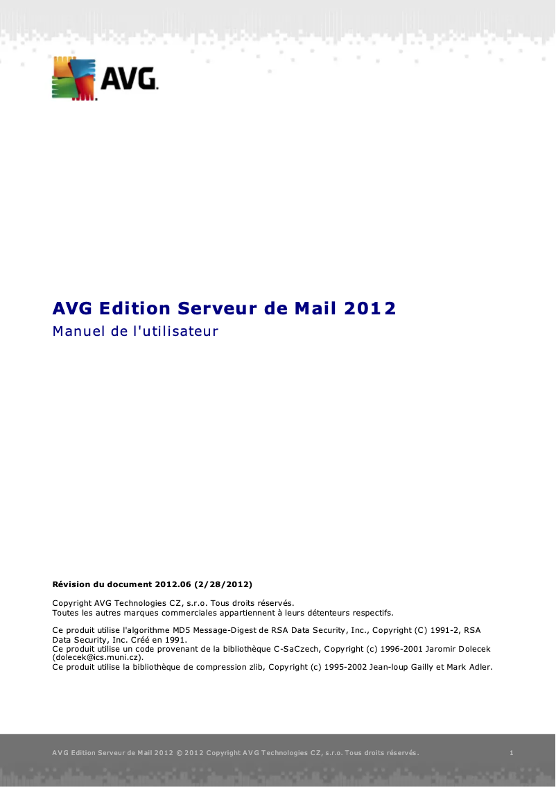 Image de la première page du manuel de l'appareil Email Server Edition (2012)
