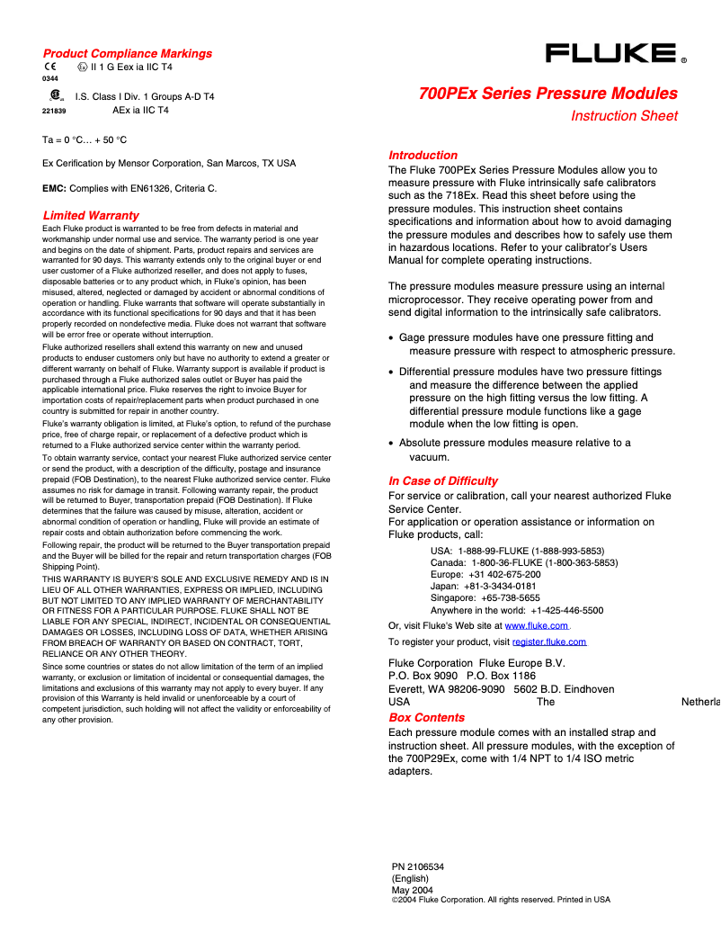 Image de la première page du manuel de l'appareil 725Ex