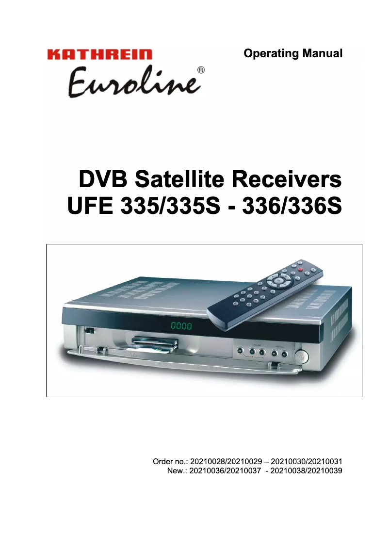 Page 1 de la notice Manuel utilisateur Kathrein UFE 336-S CI