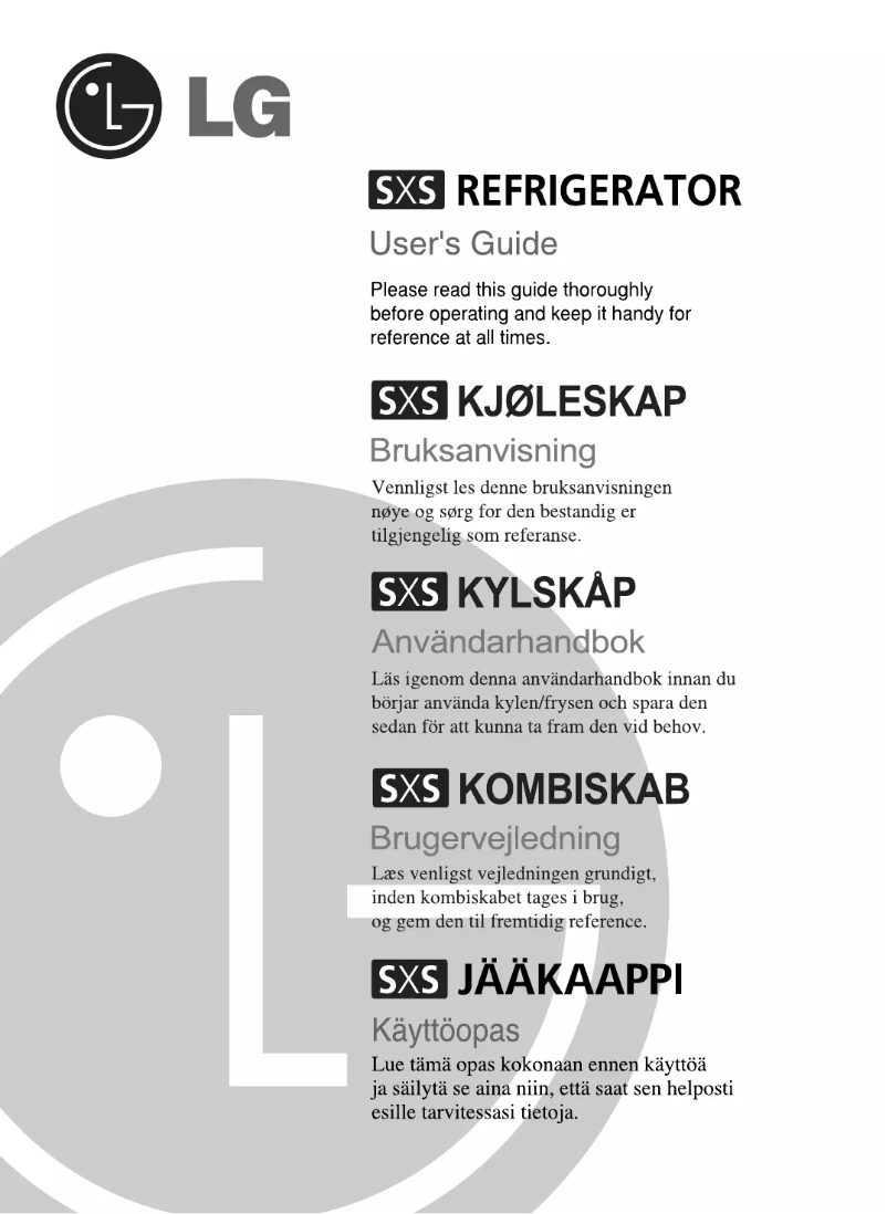 Page 1 de la notice Manuel utilisateur LG GR-P227ZDAK