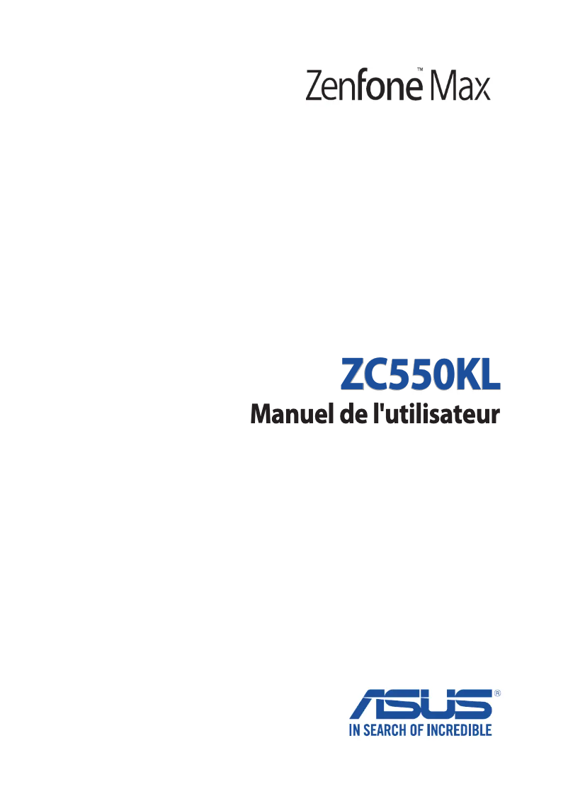 Page 1 de la notice Manuel utilisateur Asus ZenFone Max Pro M1