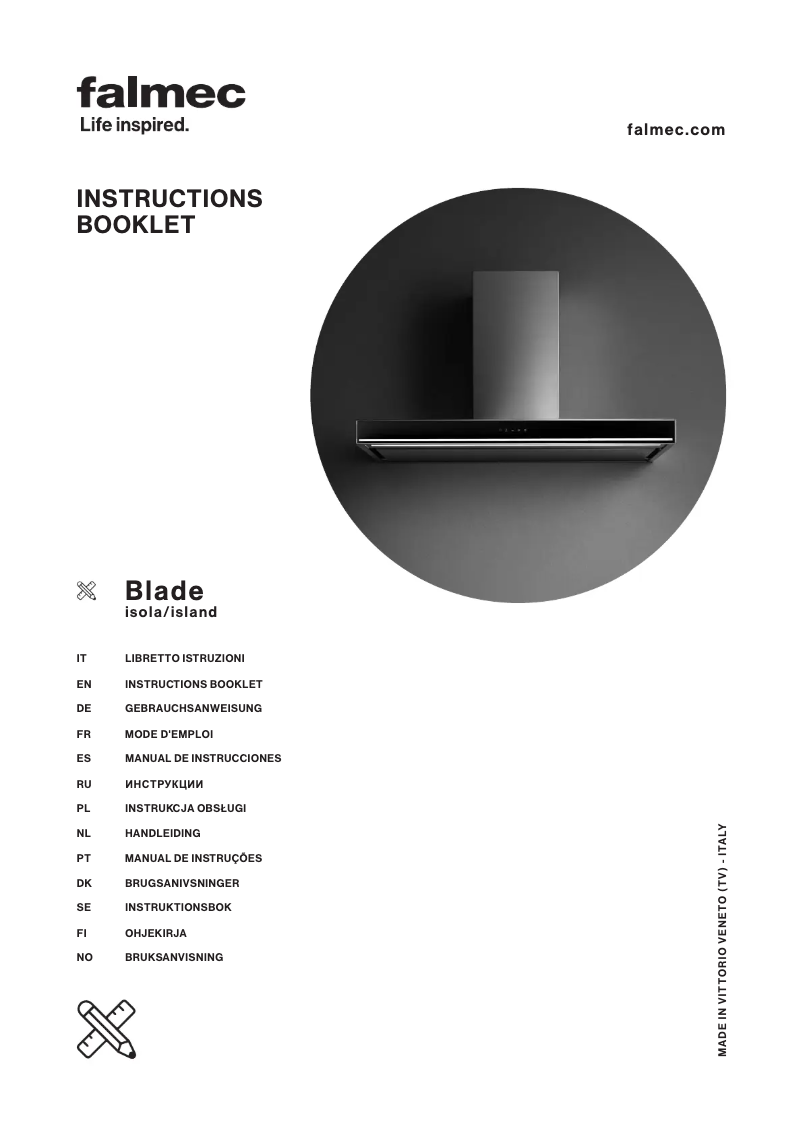 Page 1 de la notice Manuel utilisateur Falmec Blade