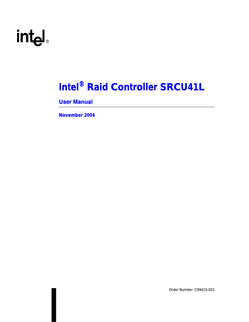 Page 1 de la notice Manuel utilisateur Intel SRCU41L