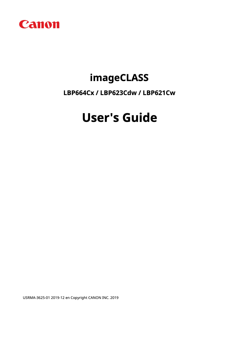 Page 1 de la notice Manuel utilisateur Canon imageCLASS LBP664Cx