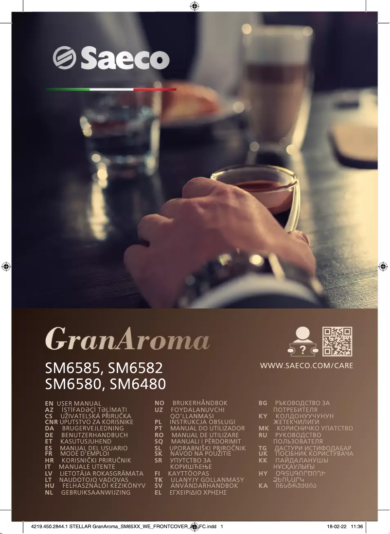 Page n°1 - Manuel utilisateur Philips Saeco GranAroma SM6582