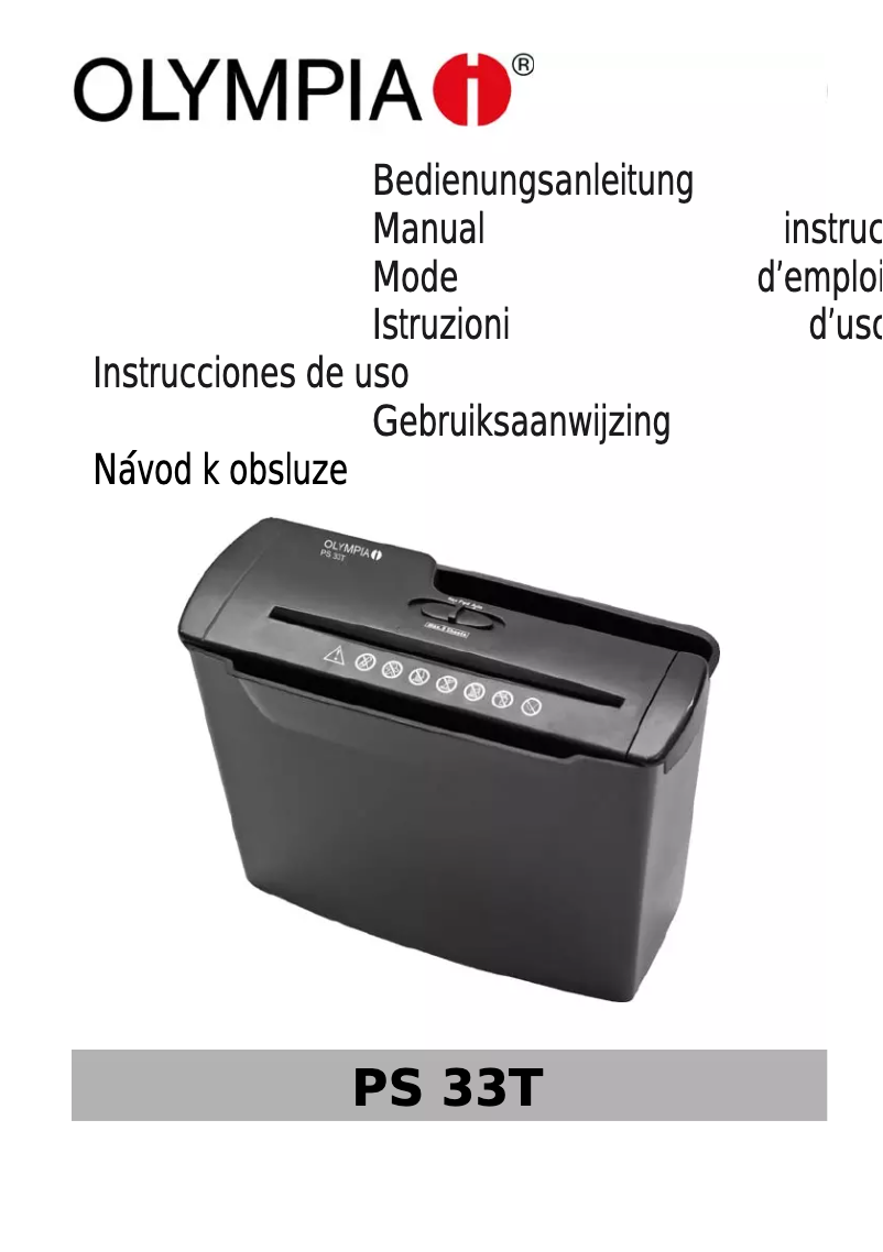 Page n°1 - Manuel utilisateur Olympia PS 33 T