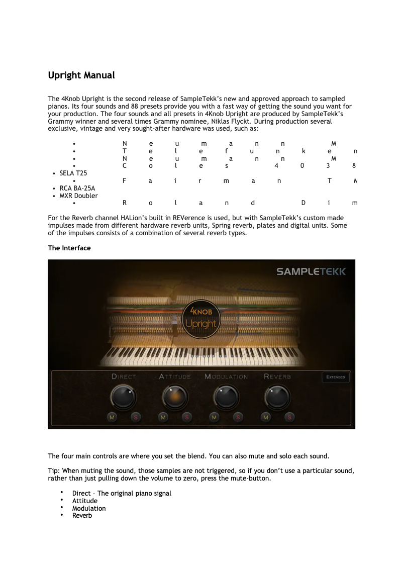 Page 1 de la notice Manuel utilisateur Steinberg 4Knob Upright