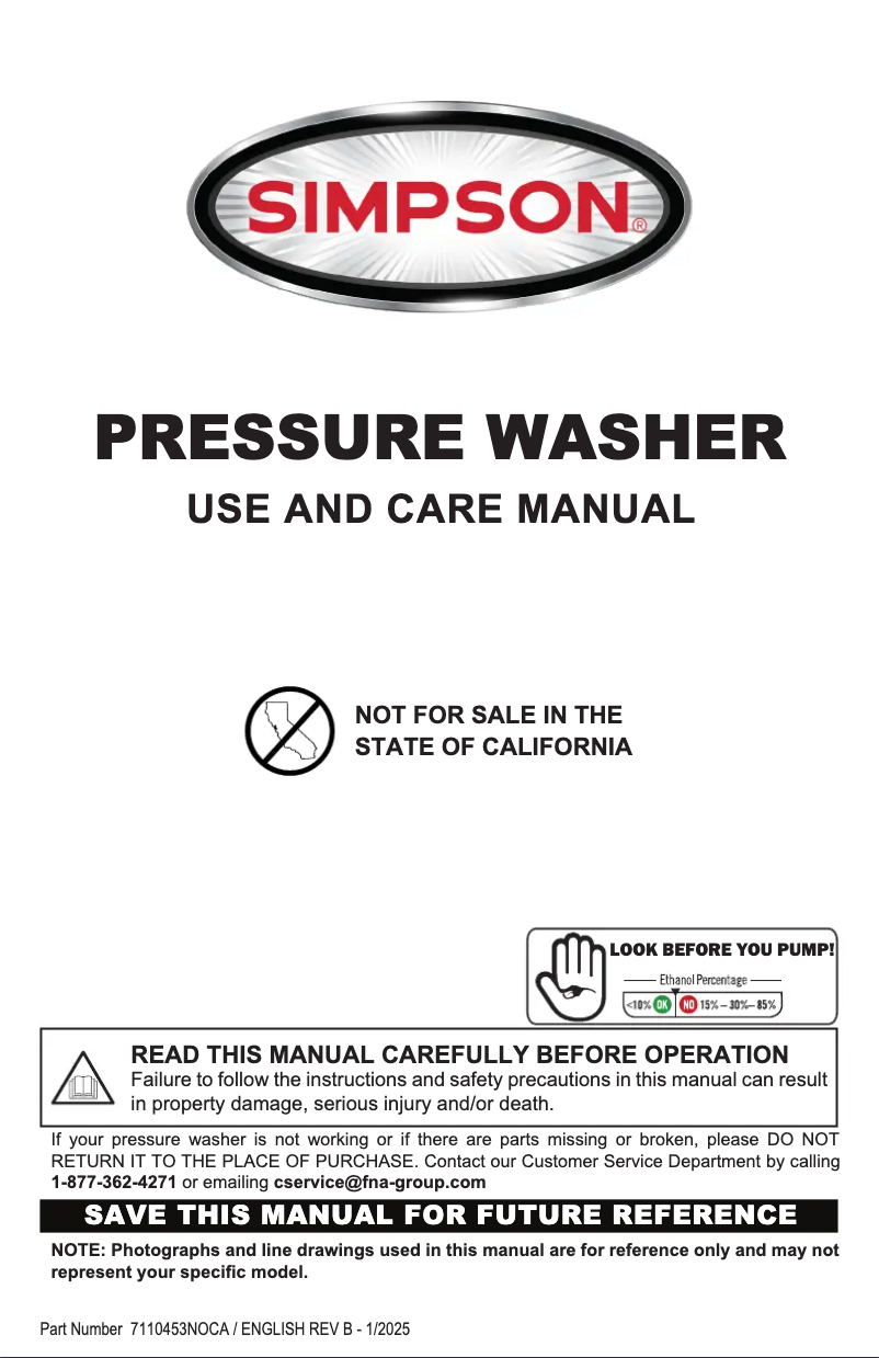 Page 1 de la notice Manuel utilisateur Simpson CM61248-S