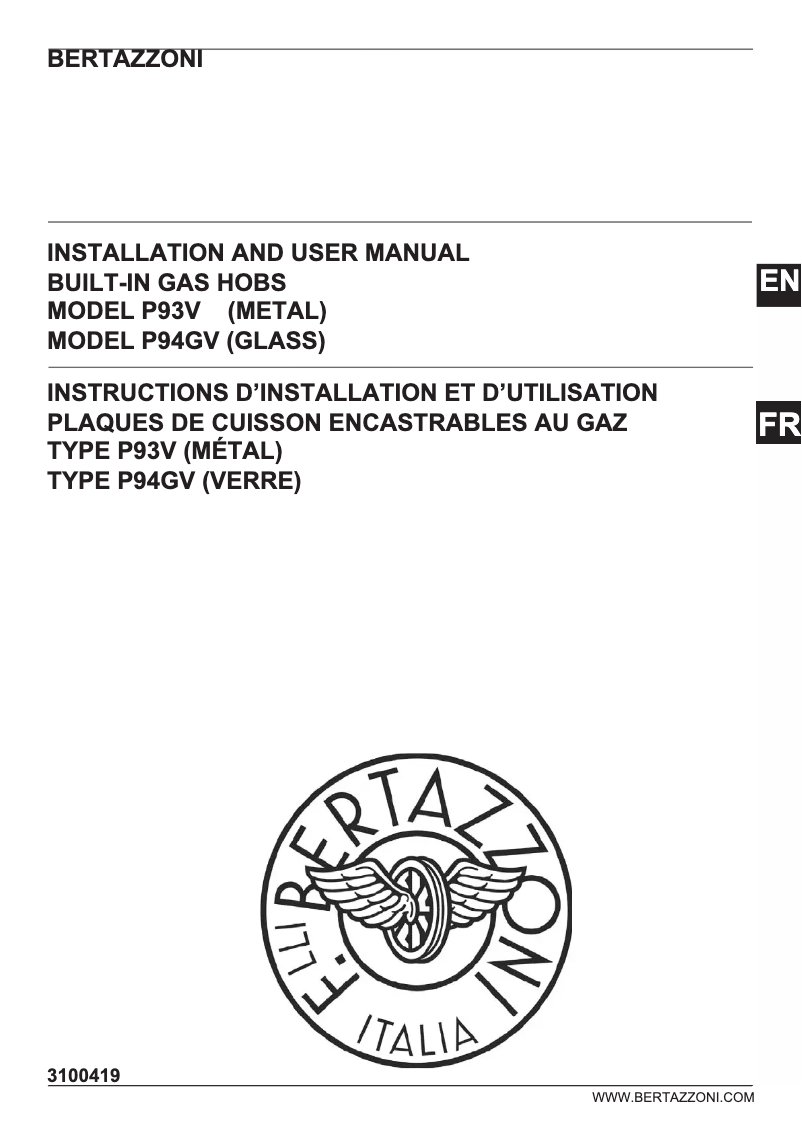 Page 1 de la notice Manuel utilisateur Bertazzoni P604LPRONE