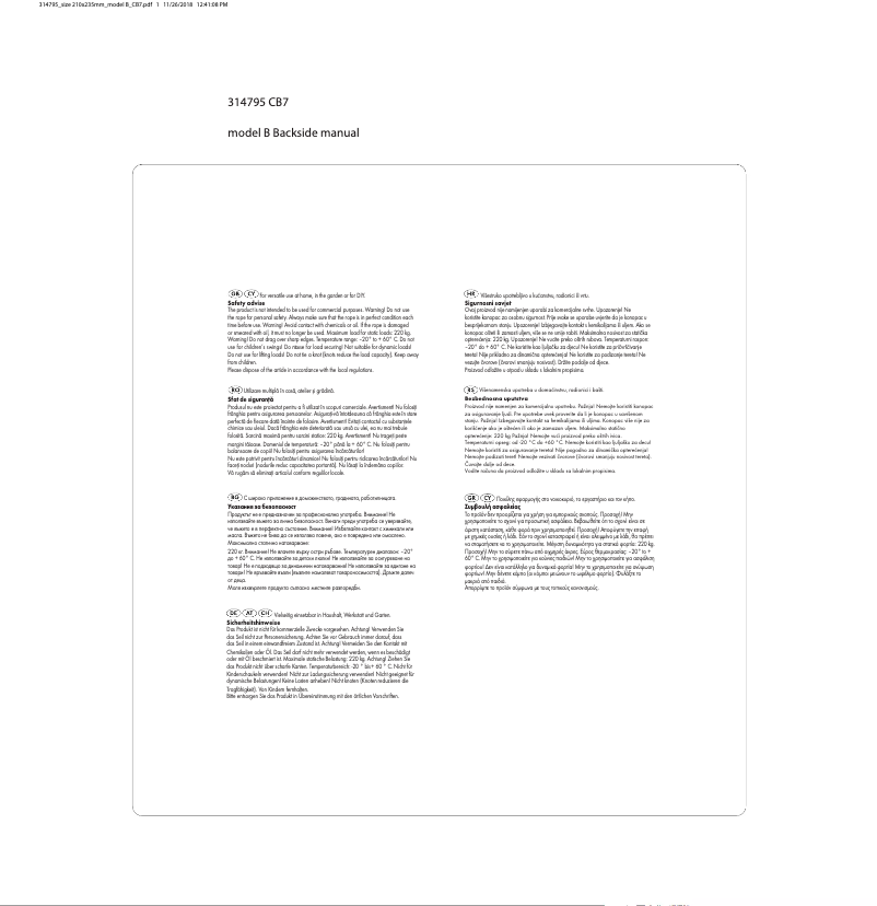 Page n°1 - Manuel utilisateur Powerfix CB7