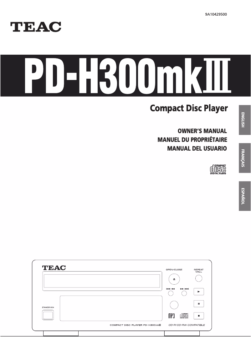 Image de la première page du manuel de l'appareil PD-H300MKIII