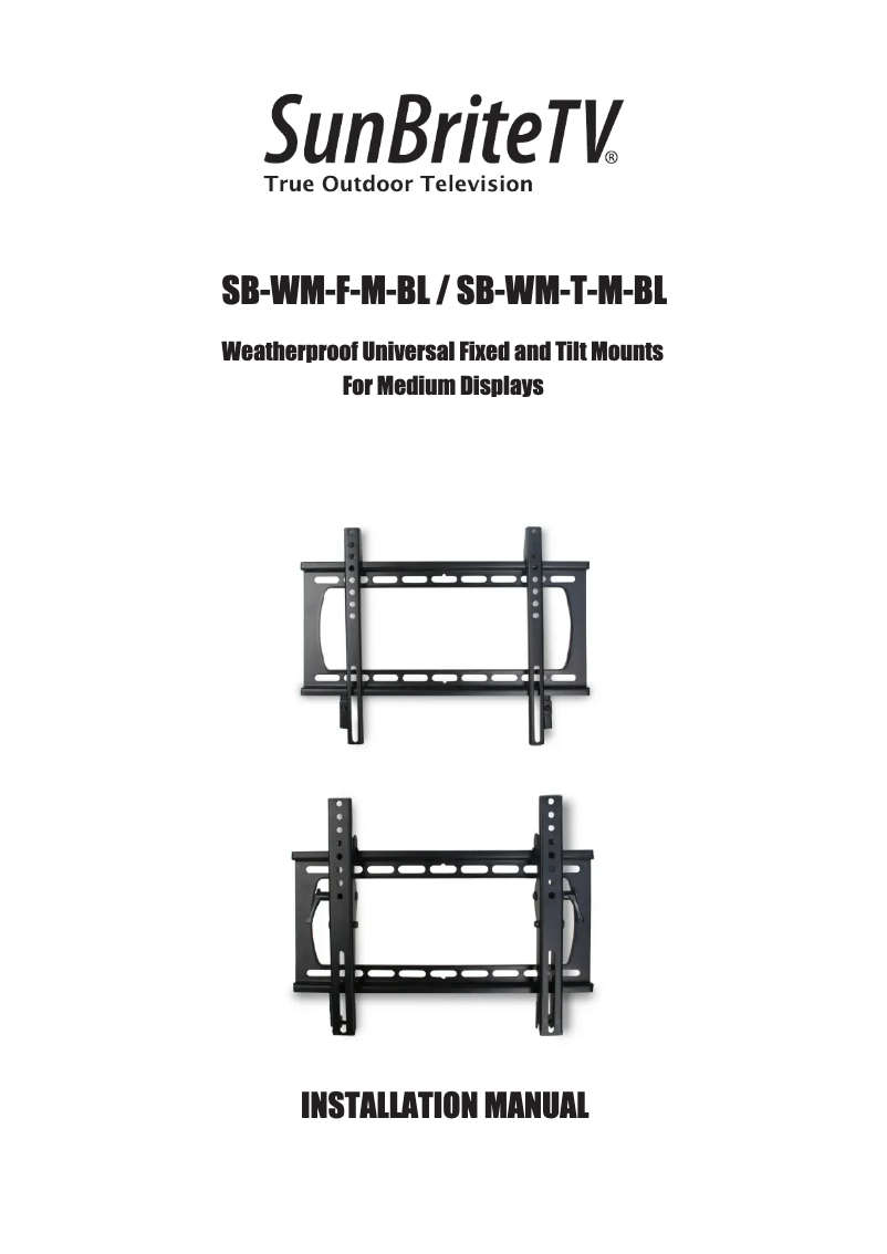 Page n°1 - Manuel utilisateur SunBriteTV SB-WM-T-M-BL