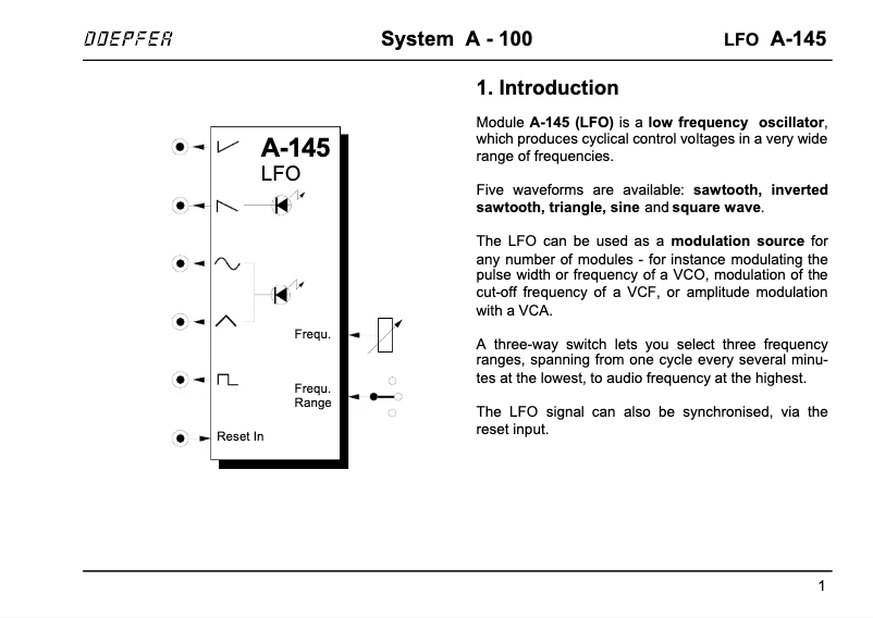 Image de la première page du manuel de l'appareil A-145