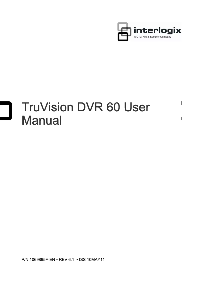 Page 1 de la notice Manuel utilisateur Interlogix TruVision TVR-6016