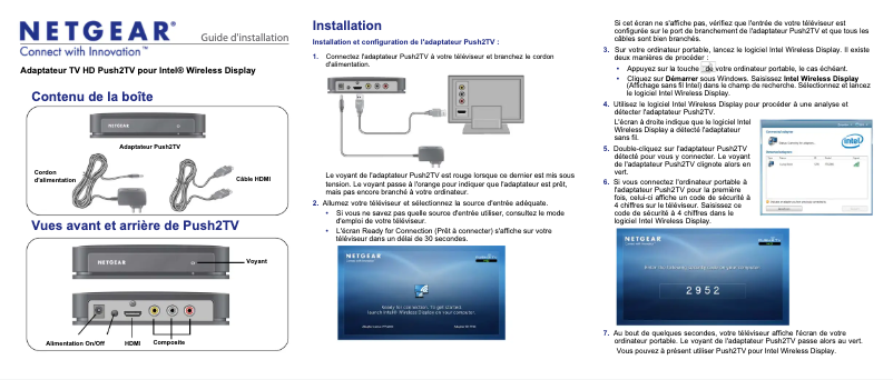 Page 1 de la notice Guide d'installation Netgear PTV2000