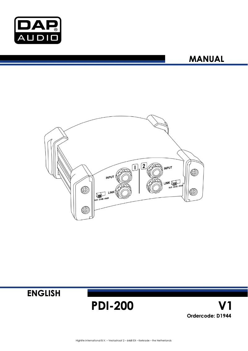 Image de la première page du manuel de l'appareil PDI-200