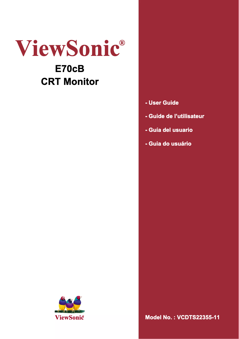 Image de la première page du manuel de l'appareil E70
