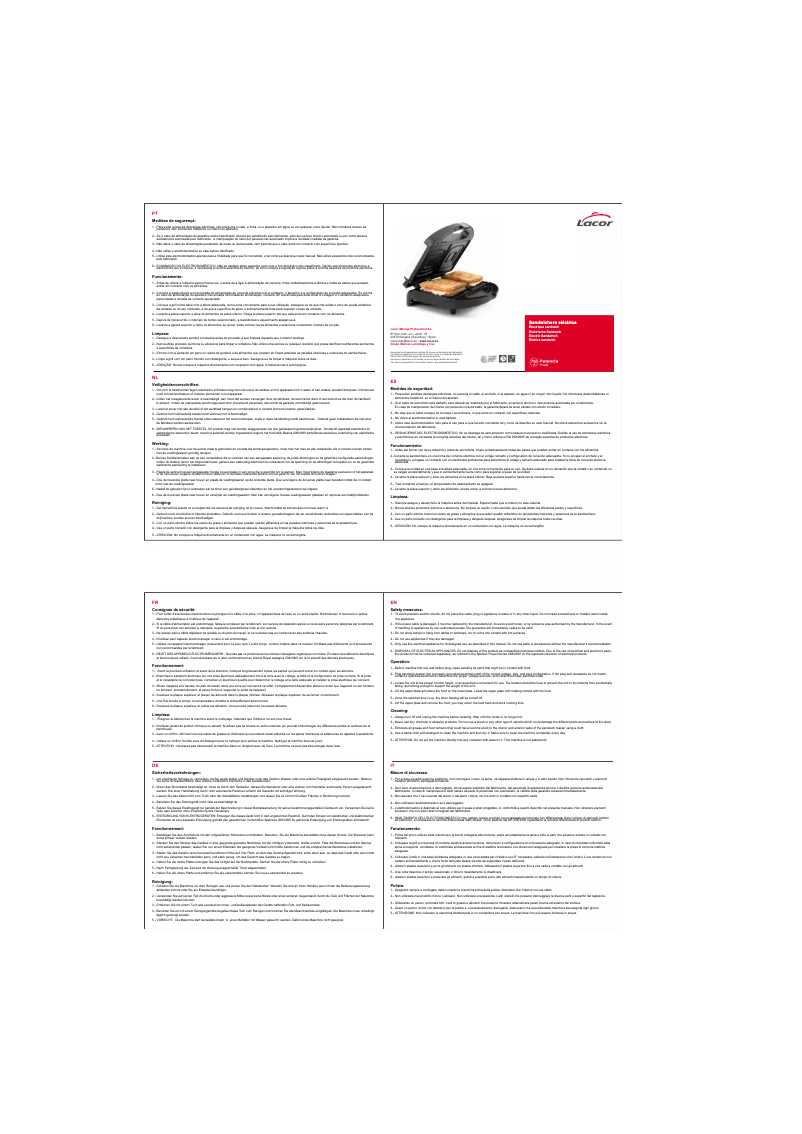 Page n°1 - Manuel utilisateur Lacor LCR-69148