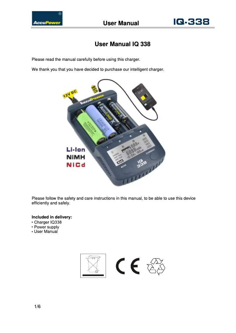 Página 1 del manual Manual de usuario AccuPower IQ338