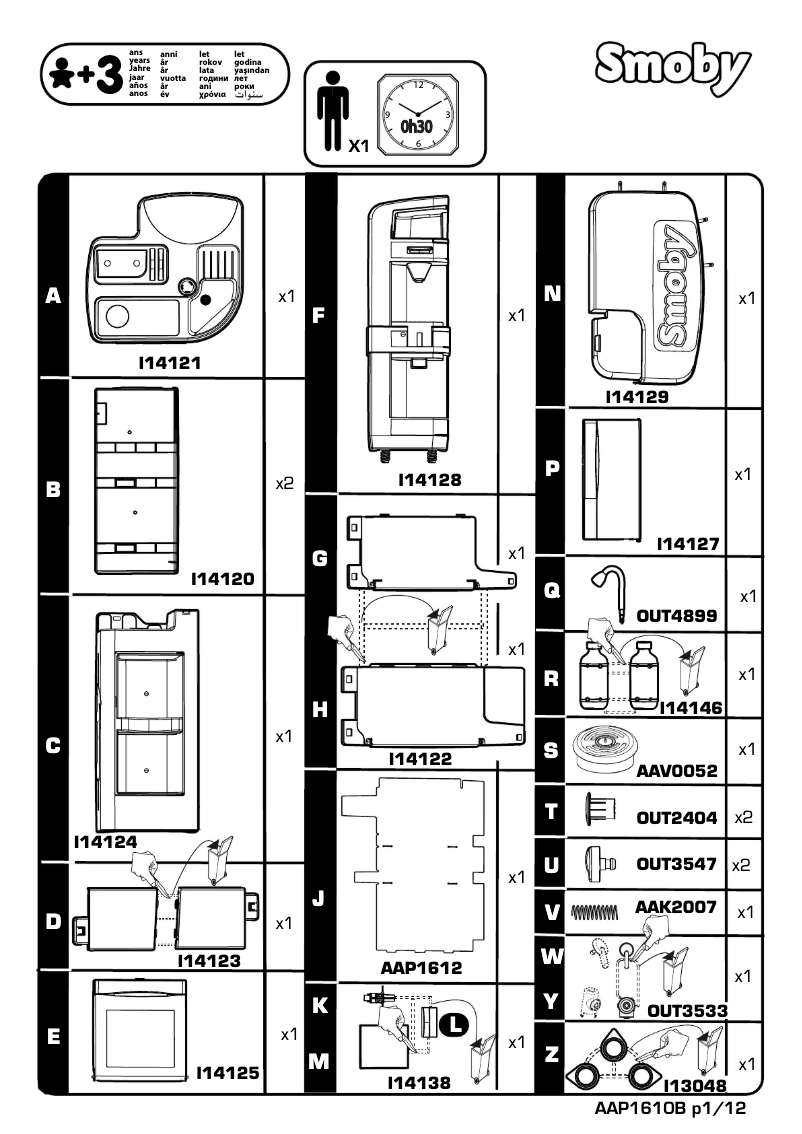 Page 1 de la notice Manuel utilisateur Smoby Tefal Studio Kitchen
