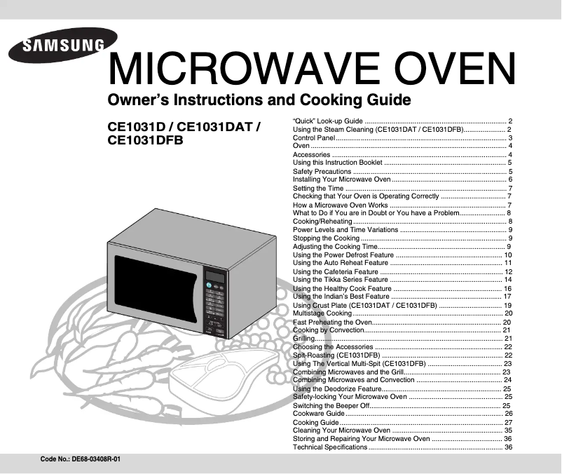 Page 1 de la notice Manuel utilisateur Samsung CE1031D
