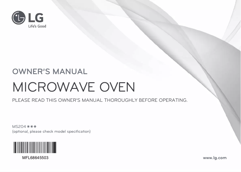 Page 1 de la notice Manuel utilisateur LG MS2044V