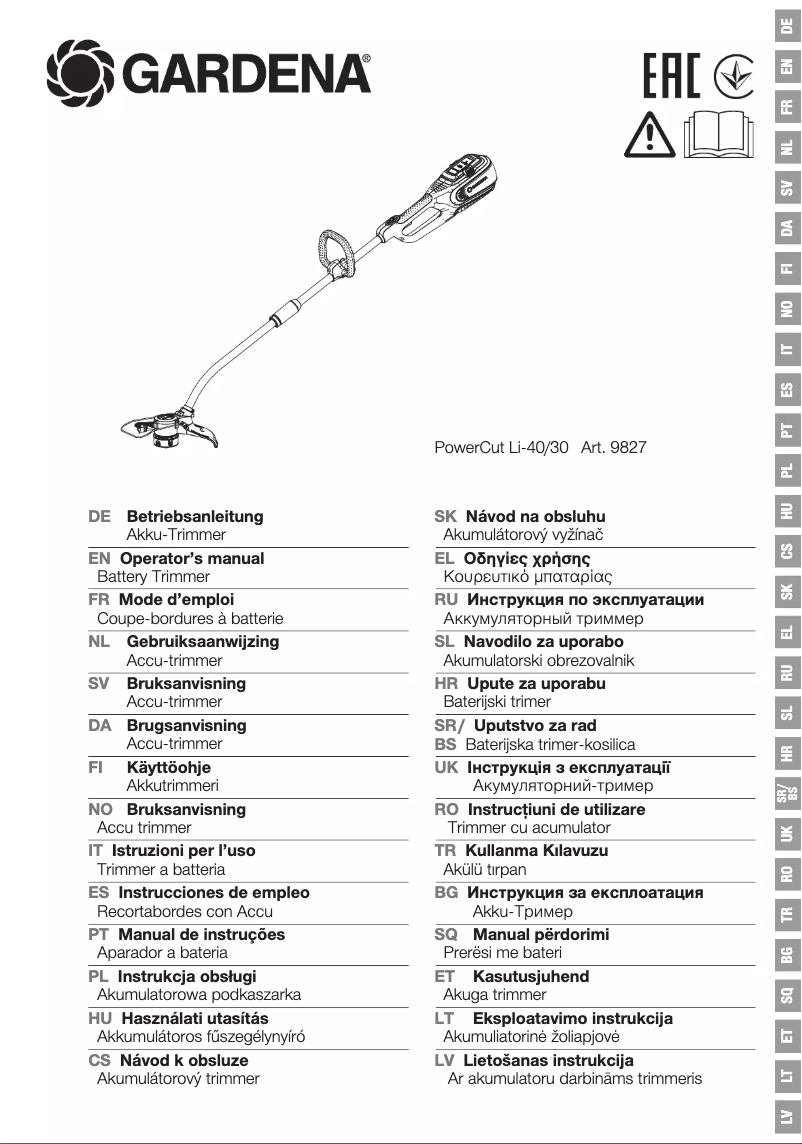 Página 1 del manual Manual de usuario Gardena PowerCut Li-40/30