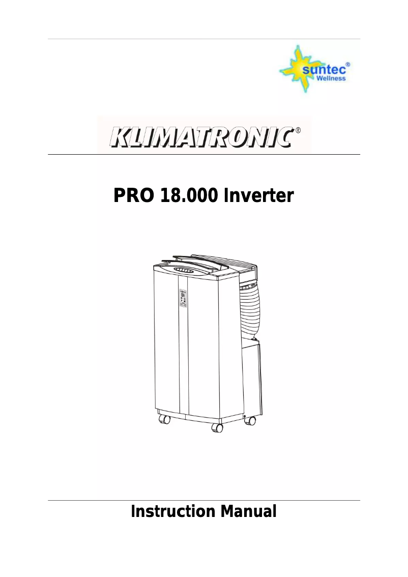 Page n°1 - Manuel utilisateur Suntec Klimatronic PRO 18.000 Inverter