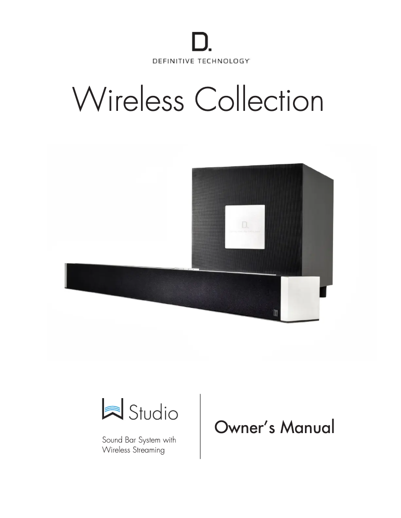 Page n°1 - Manuel utilisateur Definitive Technology W Studio