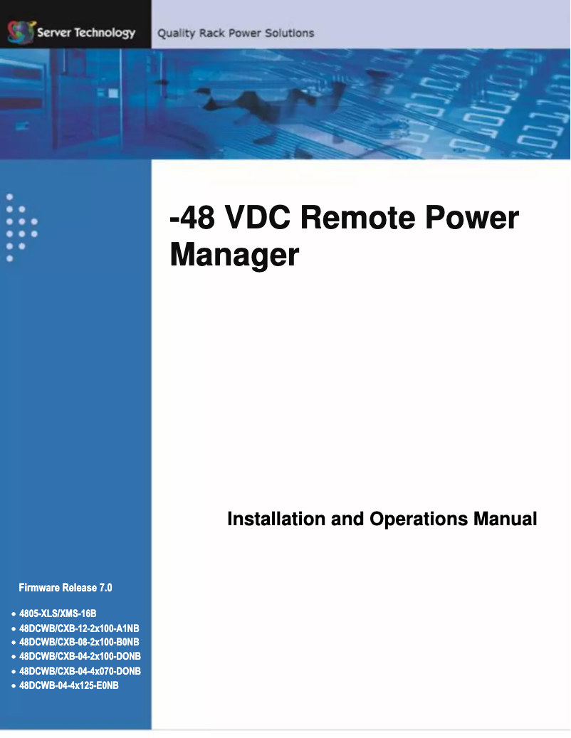 Page n°1 - Manuel utilisateur Server Technology 48DCWB