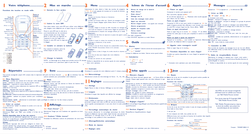 Image de la première page du manuel de l'appareil OT-S107