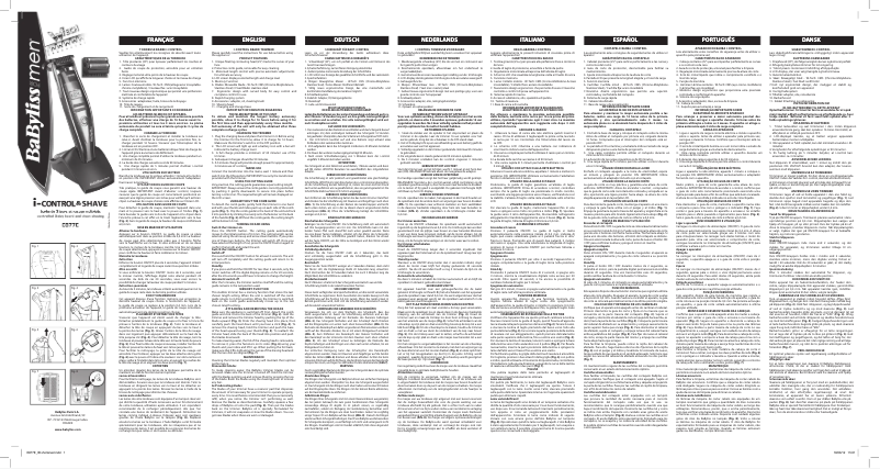 Page 1 de la notice Manuel utilisateur BaByliss E877E i-Control