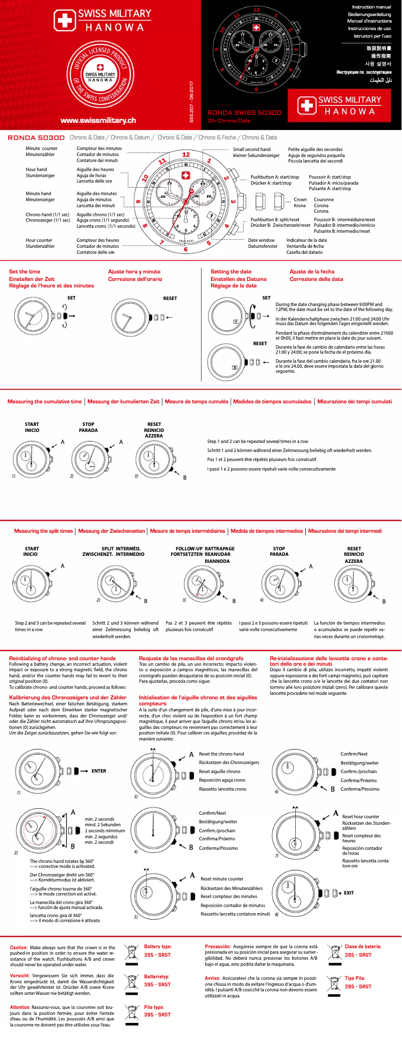 Page n°1 - Manuel utilisateur Swiss Military Hanowa Navalus Chrono