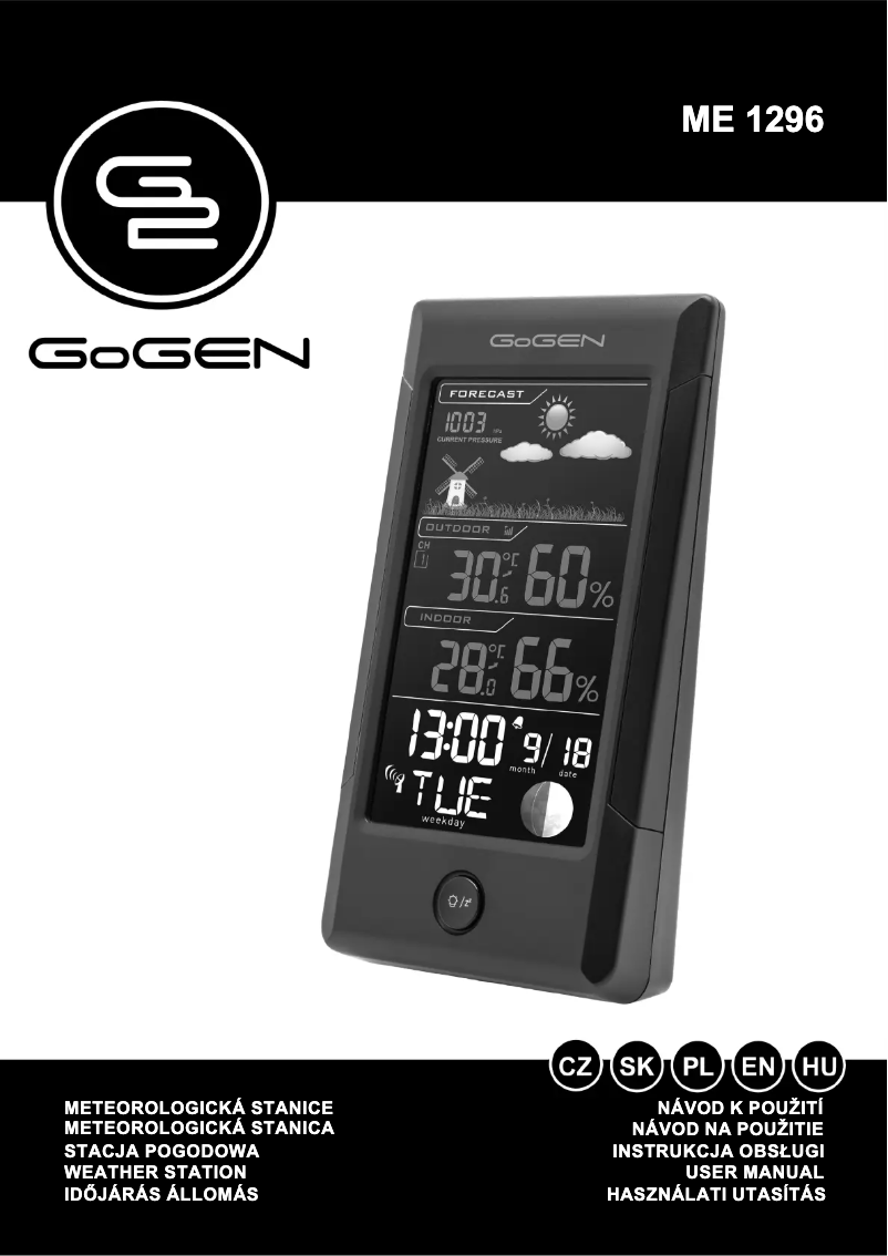 Página 1 del manual Manual de usuario GoGen ME 1296