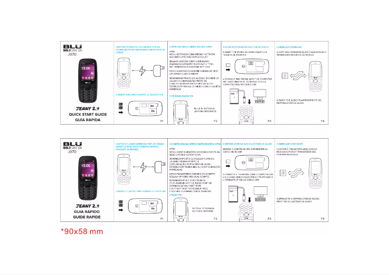Page 1 de la notice Manuel utilisateur BLU Jenny 2.4
