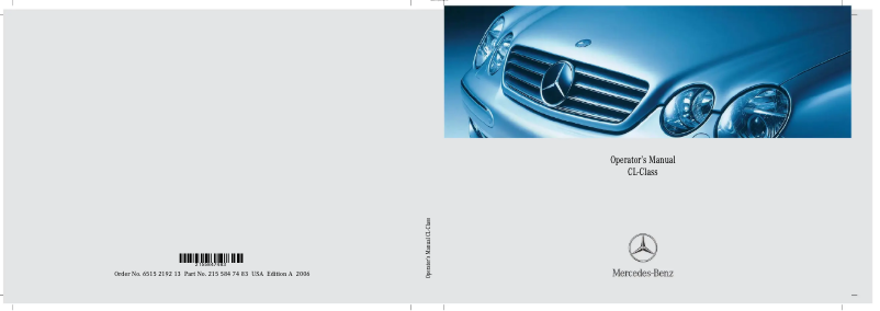 Page 1 de la notice Manuel utilisateur Mercedes-Benz CL-Class (2006)