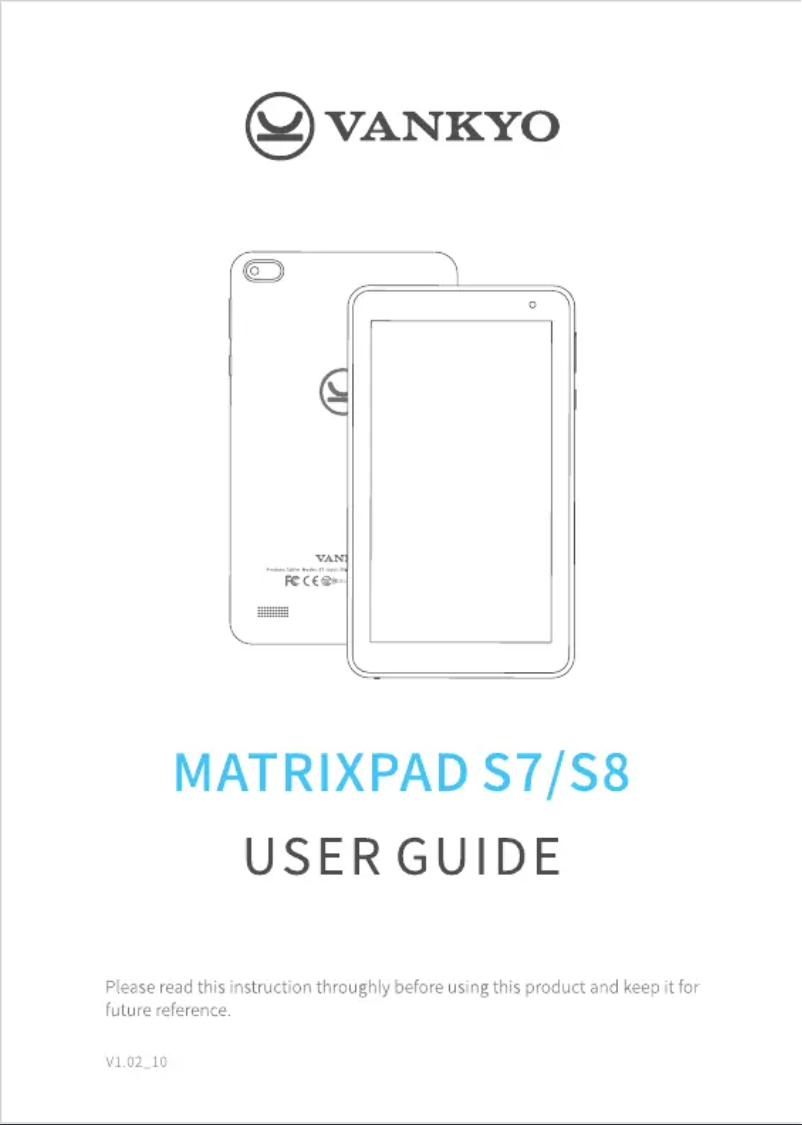 Page n°1 - Manuel utilisateur Vankyo MatrixPad S8