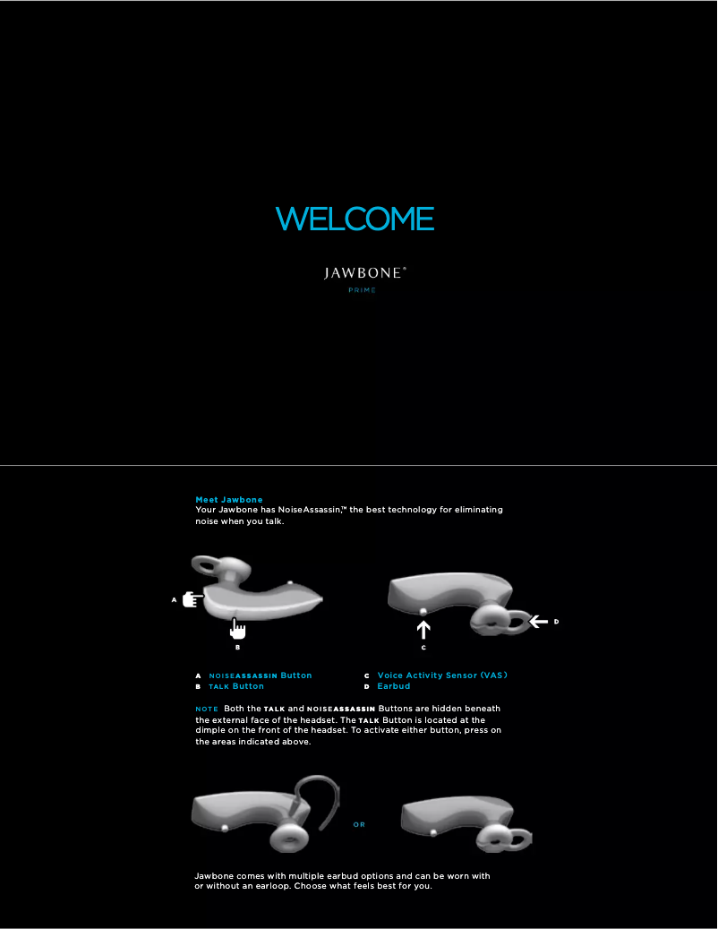 Page 1 de la notice Manuel utilisateur Jawbone Prime