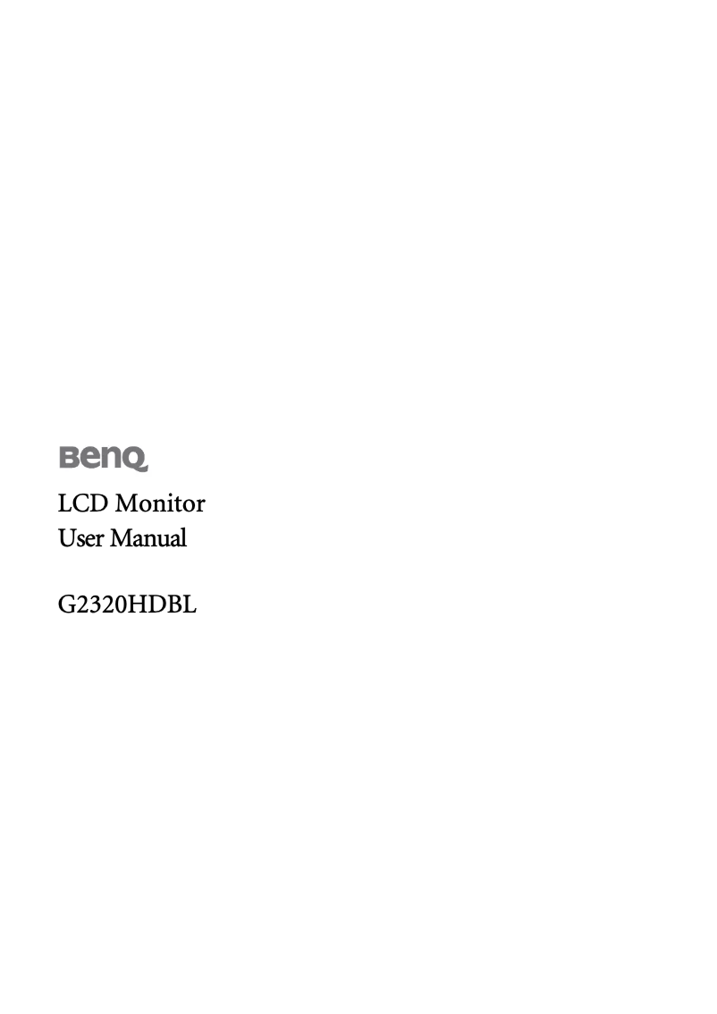Page 1 de la notice Manuel utilisateur BenQ G2320HDBL