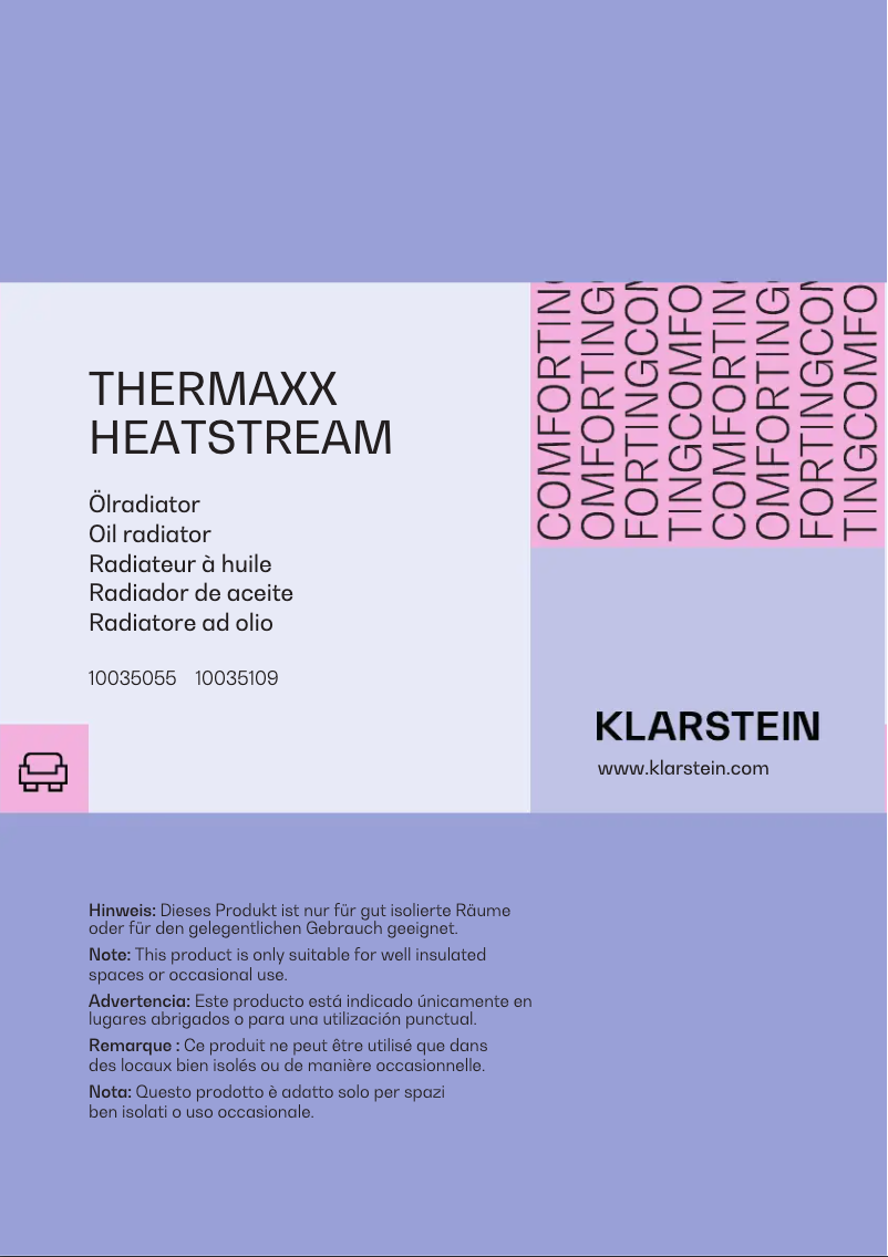 Page 1 de la notice Manuel utilisateur Klarstein Thermaxx Heatstream