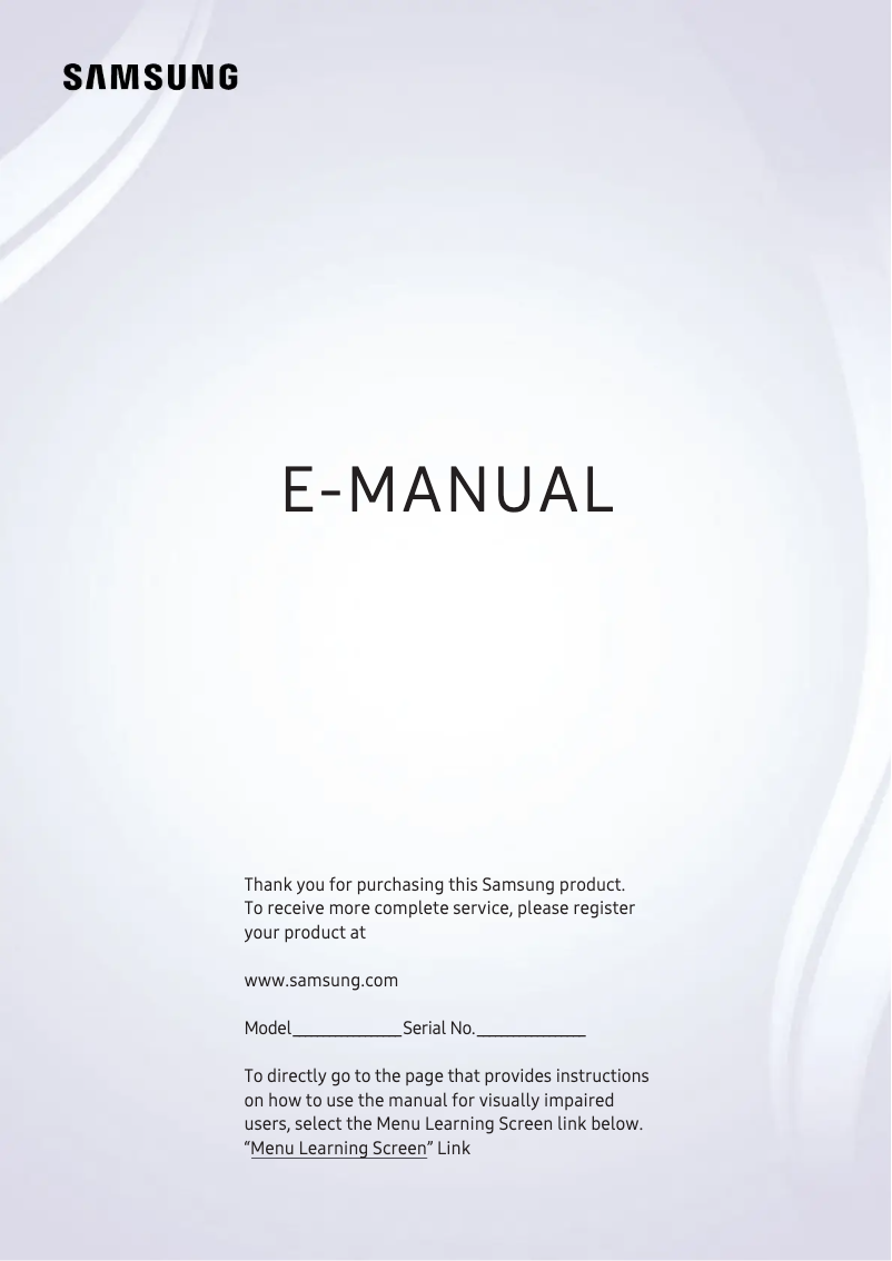Image de la première page du manuel de l'appareil UA43RU7080J