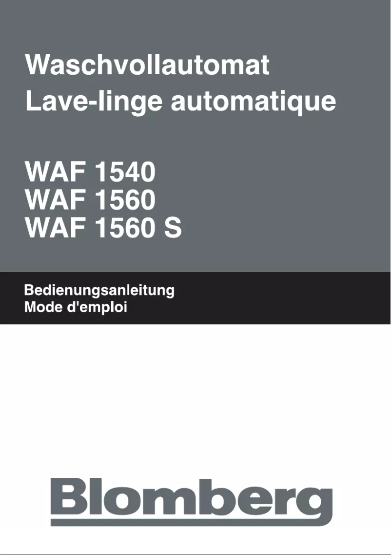 Image de la première page du manuel de l'appareil WAF1540