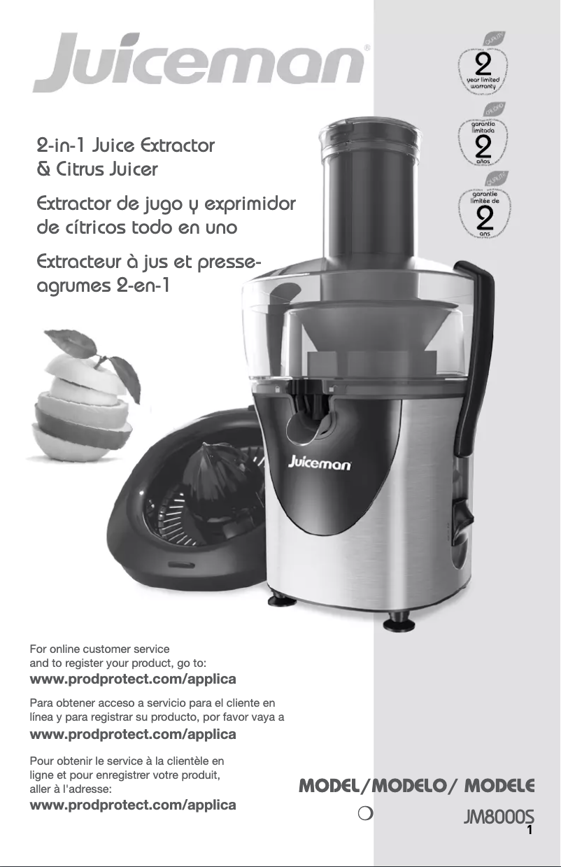 Page n°1 - Manuel utilisateur Applica JM8000S